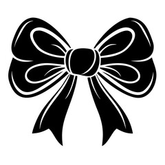 Black bow silhouette vector, bow silhouette  vector, bow vector