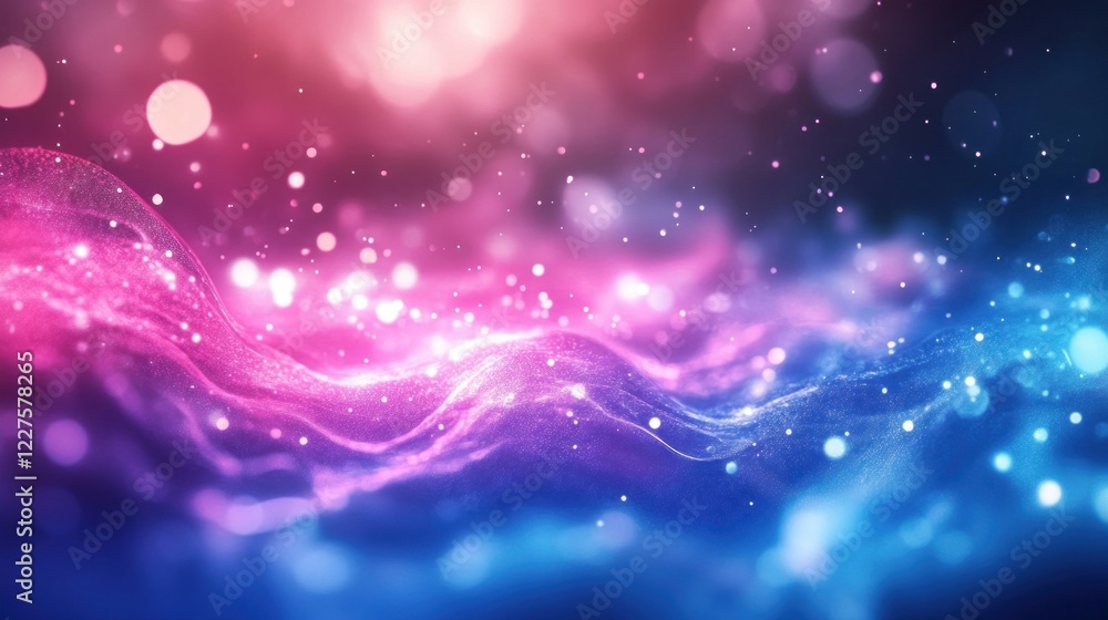 Poster dreamy surreal background with holographic colors creating a space-like atmosphere with glowing part