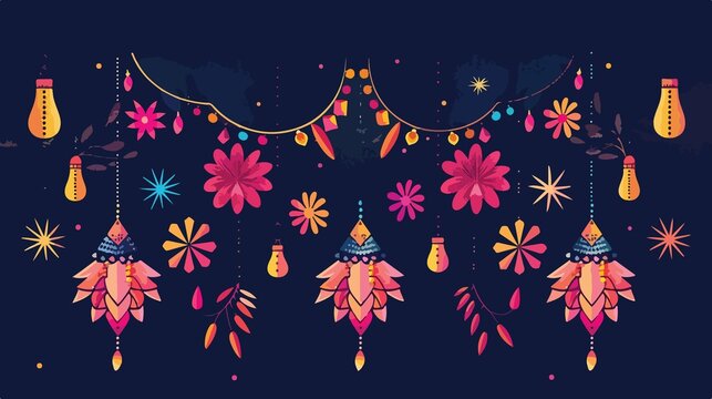 Indian Festival Decorative Garland Vector Illustration