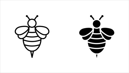 Bee icon  set, on white background.