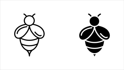 Bee icon  set, on white background.