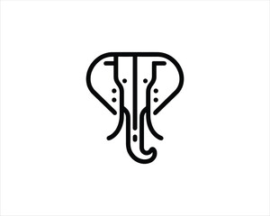 Elephant logo design icon vector illustration.
