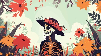 Day of the Dead Animation with Floral Lettering
