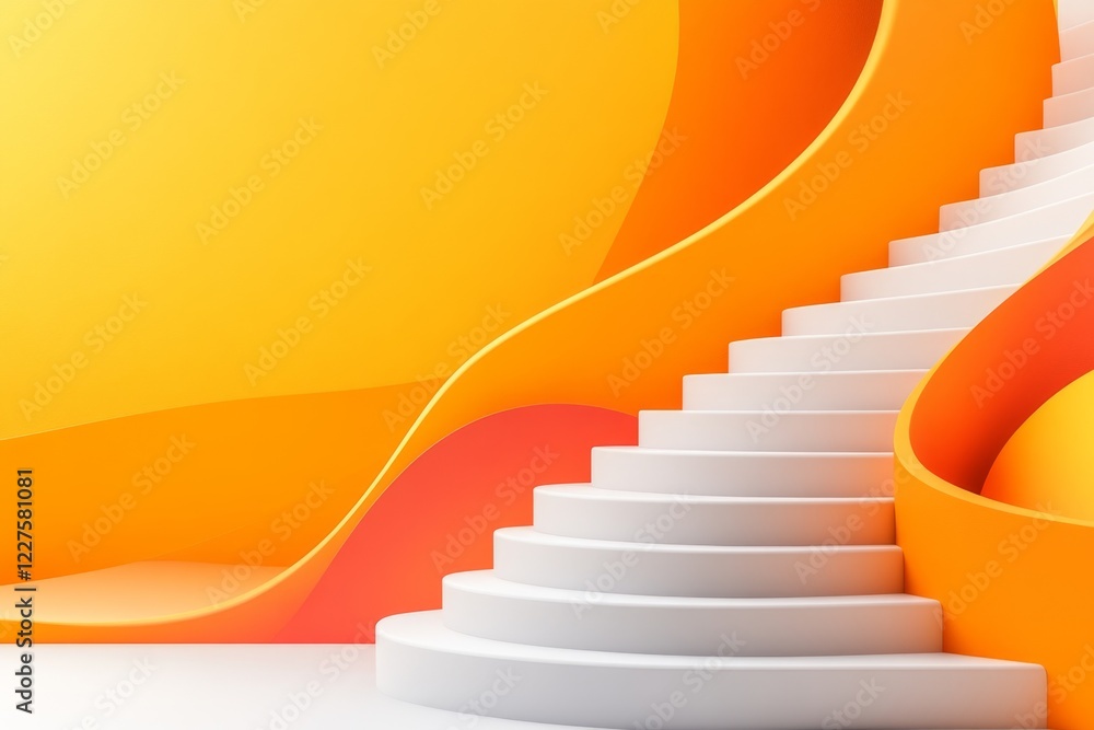 Poster A minimalist depiction of a ladder extending upwards indefinitely, drawn with clean, simple lines