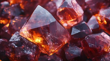 Stunning Abstract Background Composed of Unique and Elegant Garnet Crystals Rich in Color