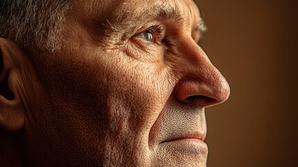 Close Up Portrait of Senior Man Profile