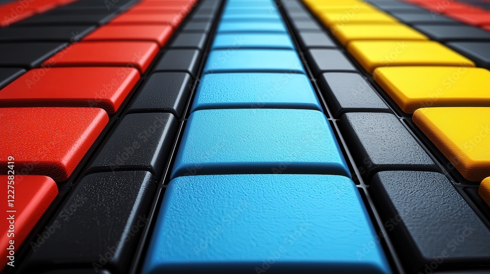 Aufkleber colorful tiles with diverse textures and patterns for innovative management strategies and realistic