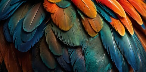 Fototapeta premium primer plano de plumas de ave. colorido