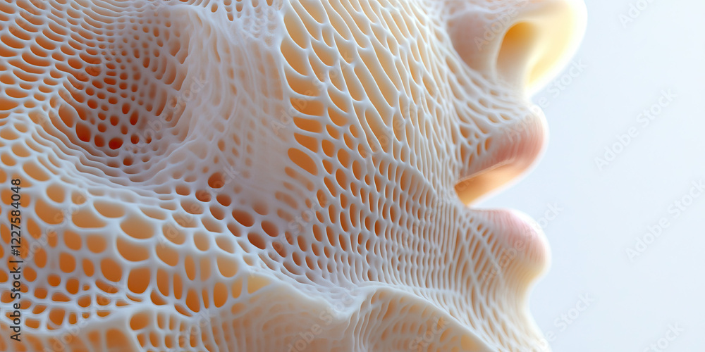 Poster three-dimensional porous structure in profile view
