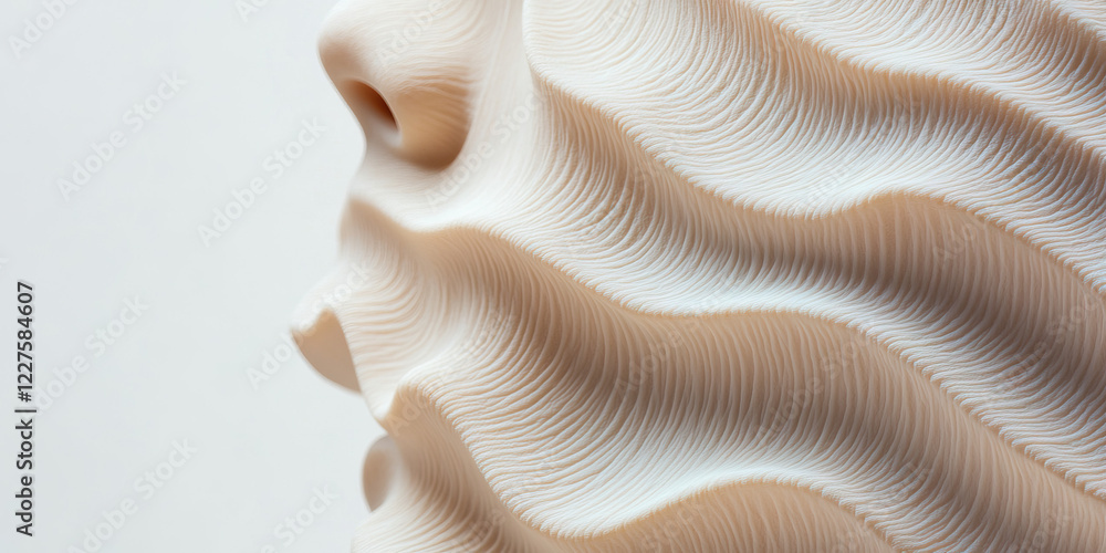 Poster beige textured object with undulating surface