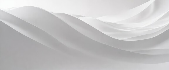 Gentle swells in the center of a clean white canvas with soft gradient effect, quiet ambiance , empty space