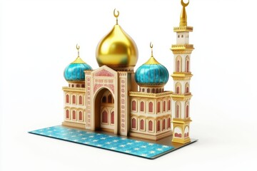 Obraz premium 3D Ramadan Countdown Isolated and White Background