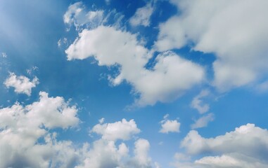 Sunny Blue Sky with Dreamy Cloud Textures