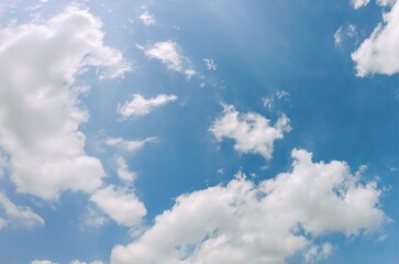 Bright Blue Sky with Soft Clouds – Perfect for Backgrounds