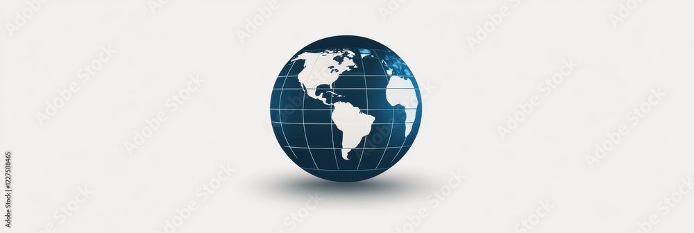 Poster globe with grid lines showing americas and africa in a modern design emphasizing global connectivity