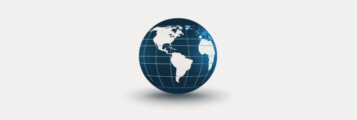 Obraz premium Globe with grid lines showing Americas and Africa in a modern design emphasizing global connectivity. Generative AI