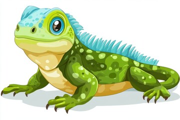 Naklejka premium Beautiful iguana Clipart, isolated on a white background