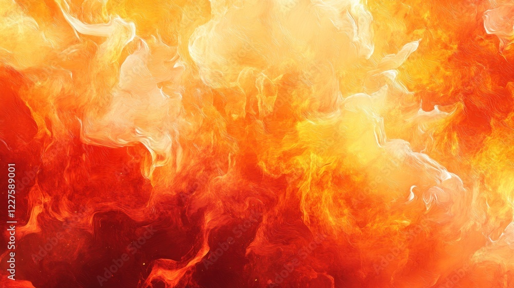 Poster abstract fiery gradient background with bright yellow and deep red transition and painterly texture