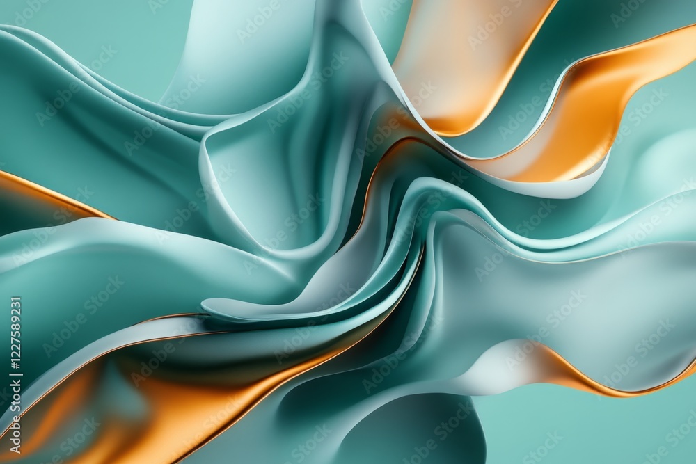 Aufkleber a simple abstract wave design, rendered in soft gradients, representing the concept of smooth fluenc
