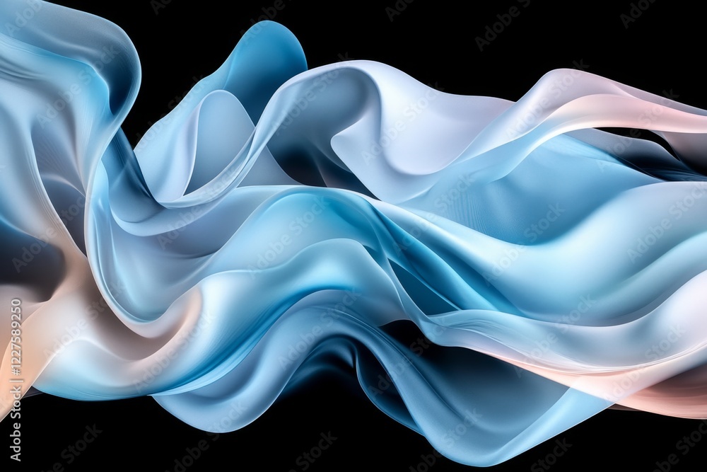 Aufkleber a simple abstract wave design, rendered in soft gradients, representing the concept of smooth fluenc