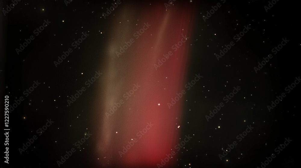 Aufkleber Dark abstract background with subtle red gradient and scattered white specks resembling stars or dust particles. Ethereal glowing effect with a cosmic and dreamy atmosphere, featuring a slightly grain