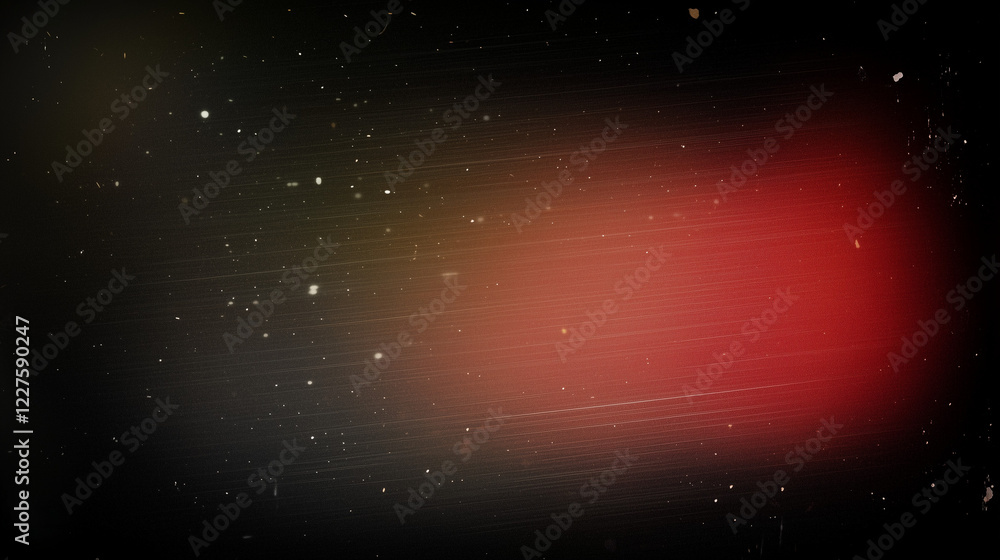 Aufkleber Dark abstract background with subtle red gradient and scattered white specks resembling stars or dust particles. Ethereal glowing effect with a cosmic and dreamy atmosphere, featuring a slightly grain
