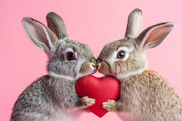 Fototapeta premium Valentine's Love Bunnies