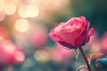Romantic Valentine’s Day Setting with Hearts and Love Symbols