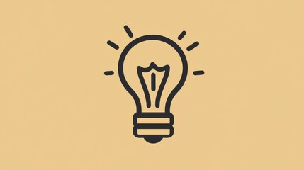Creative illustration of a light bulb with rays on a soft background showcasing the concept of innovation and ideas. Generative AI