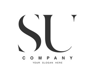 SU logo design. Initial letter s and u serif font style. Creative classic company name typography. Trendy logotype or identity. © Olena