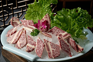 Hot pot ingredients marbled beef ribs