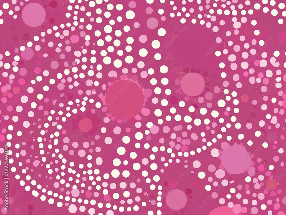 Poster pink polka dot swirl: an abstract design featuring a captivating swirl of pink and white polka dots,