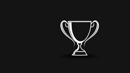Continuous Line Winner Trophy - Success, achievement, victory, triumph, celebration.  A simple, elegant trophy design symbolizes winning and reaching goals.