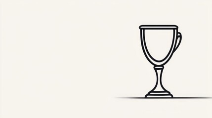 Elegant Goblet Design - Simple line drawing of an elegant goblet or trophy, perfect for awards, celebrations, or formal events. Clean and minimalistic design.