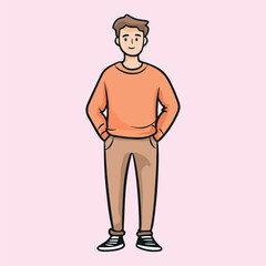 Fototapeta premium Happy young man vector illustration