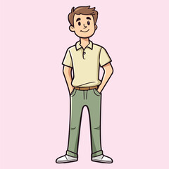 Happy young man vector illustration