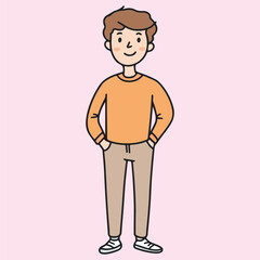 Happy young man vector illustration