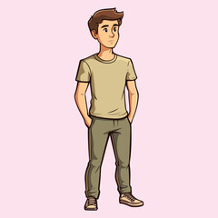 Happy young man vector illustration