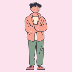 Happy young man vector illustration