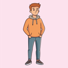 Happy young man vector illustration