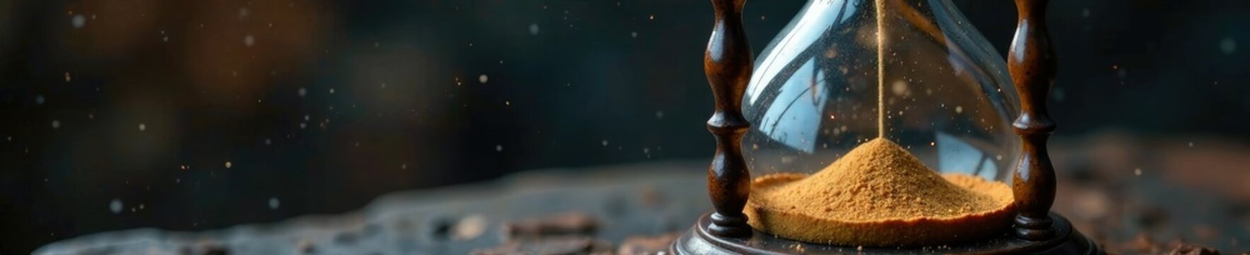 A single rune etched into the side of an hourglass, mystical, hourglass, ancient