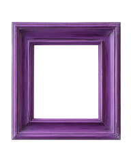 Empty purple square frame with textured wooden design
