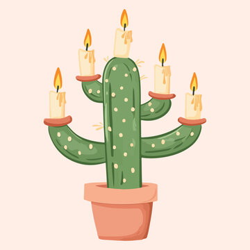 recommend clip art: Cute cartoon Cactus Plant Vector illustration