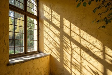 Obraz premium Sunlight Streaming Through Windows in Abandoned Room