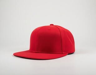 Fototapeta premium Vibrant red baseball cap on a neutral backdrop, showcasing its clean design and stylish appeal.