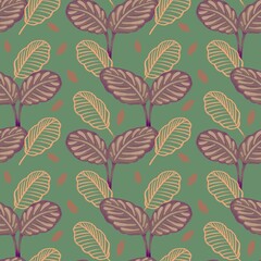 Leaves botanical painting seamless pattern
