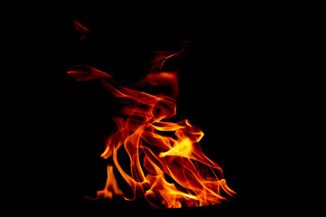yellow, orange and red Fire flame isolated on background