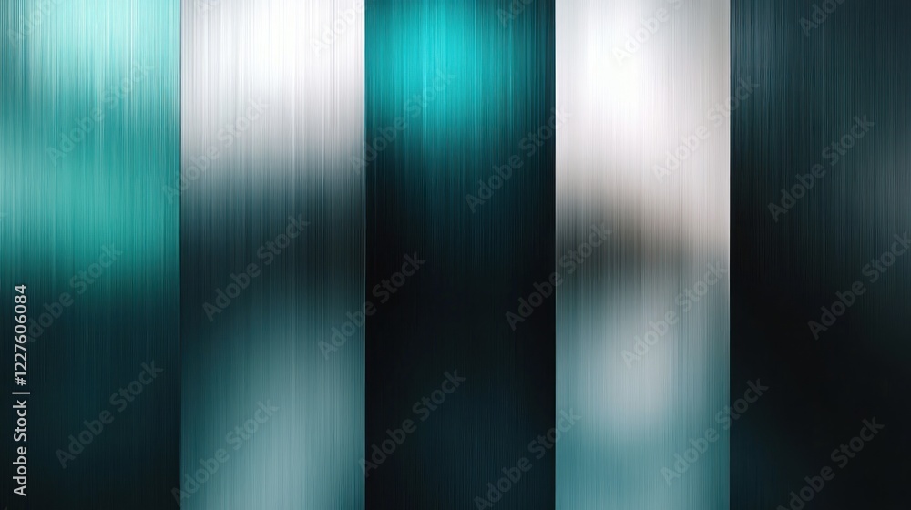 Poster futuristic metallic gradient with silver and teal shades creating an abstract digital background