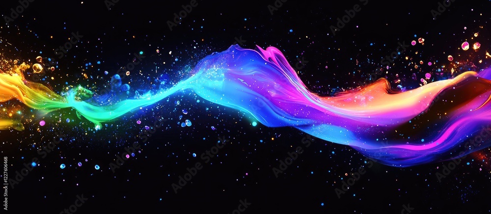 Poster vibrant abstract holographic liquid background with neon colors and psychedelic texture for graphic 