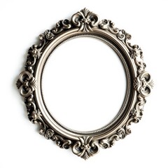 antique silver frame isolated on white background